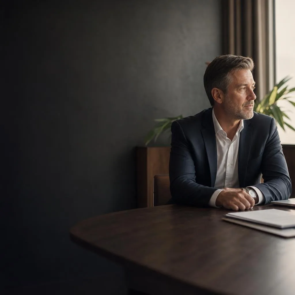 Advisor reviewing coverage documents at a desk